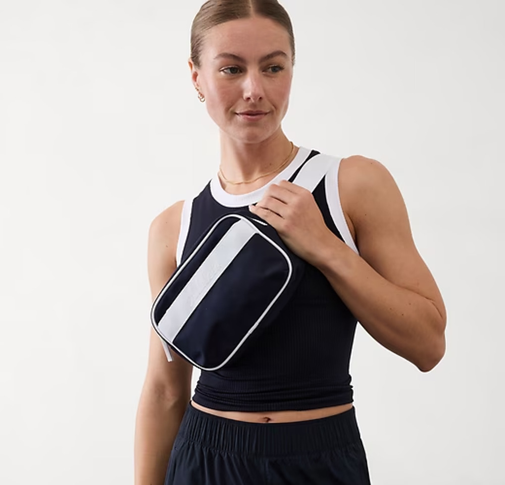 NWT Athleta All About LARGE BELT BAG Chest Crossbody Bag Fanny Pack NAVY BLUE
